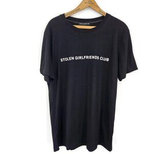 New Stolen Girlfriends Club TShirt Unisex L Black Short Sleeve Cotton Mens Women